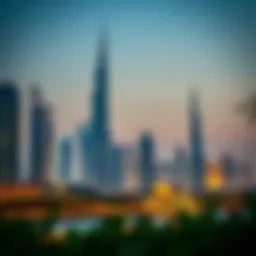 Stunning skyline view of Dubai showcasing iconic skyscrapers