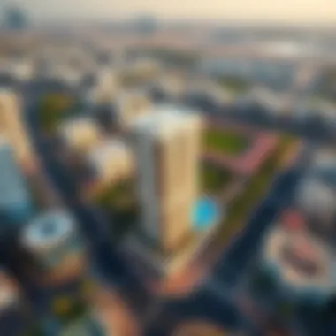 Aerial View of Al Murar Deira Aerial view of Al Murar Deira showcasing its modern architecture and greenery