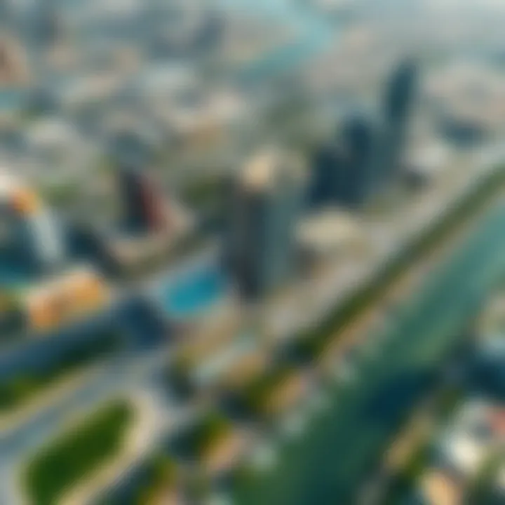 Prime Location of Al Sayegh Building in Al Barsha Bird's-eye view of Al Barsha highlighting the prime location of Al Sayegh Building