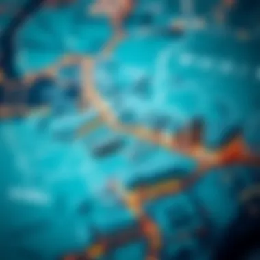 Map highlighting various neighborhoods in Dubai
