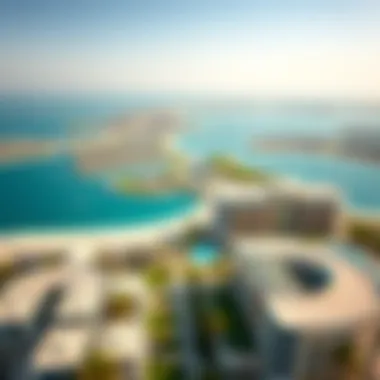 Panoramic Aerial Perspective of Balqis Residence Aerial view of Palm Jumeirah with Balqis Residence