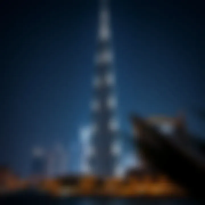 Burj Khalifa Illuminated at Night The Burj Khalifa illuminated at night