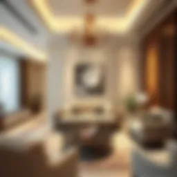 Luxurious living room in a 2 BHK apartment