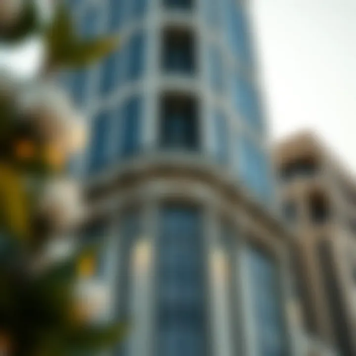 Facade Features of Al Shafar Tower 1 Architectural details of Al Shafar Tower 1's facade