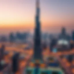 Stunning view of Al Shafar Tower 1 against Dubai skyline