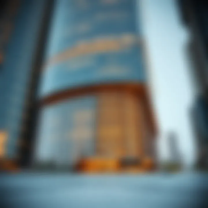 Innovative Facade of Al Attar Tower Close-up of Al Attar Tower's facade showcasing innovative construction techniques