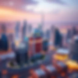 Overview of Dubai's skyline with technology centers