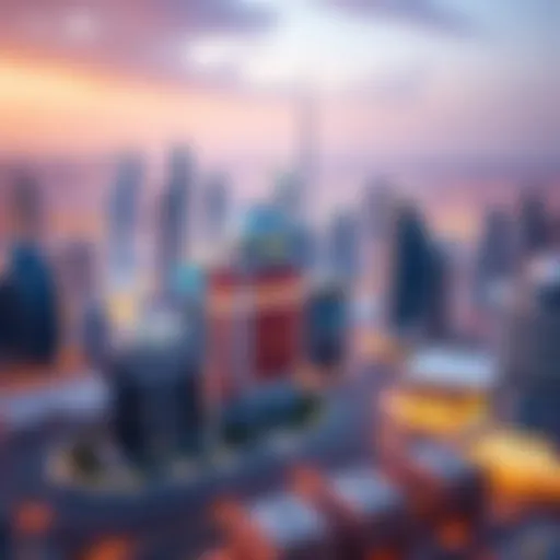 Overview of Dubai's skyline with technology centers