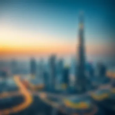 Dubai Skyline: Elegance Tower Perspective Panoramic view of the Dubai skyline featuring Elegance Tower
