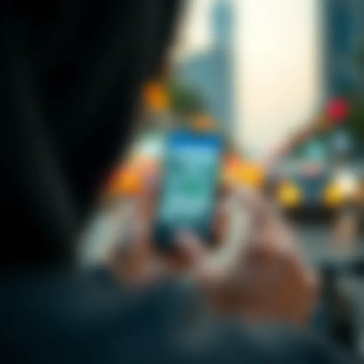 Smartphone displaying navigation app in Dubai