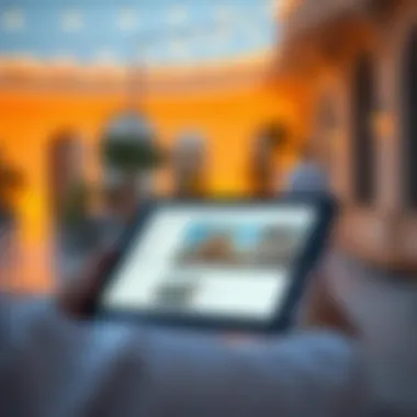 Exploring Real Estate Apps in Dubai Real estate app interface on a tablet