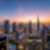 Dubai skyline at dusk with modern architecture