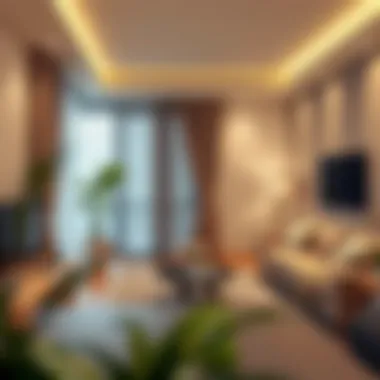 Inviting Living Space in Hotel Apartments Cozy living area in a budget-friendly hotel apartment