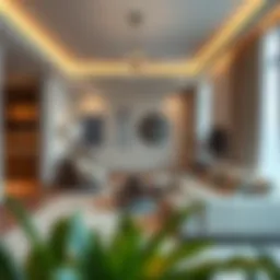 Modern studio interior with elegant furnishings