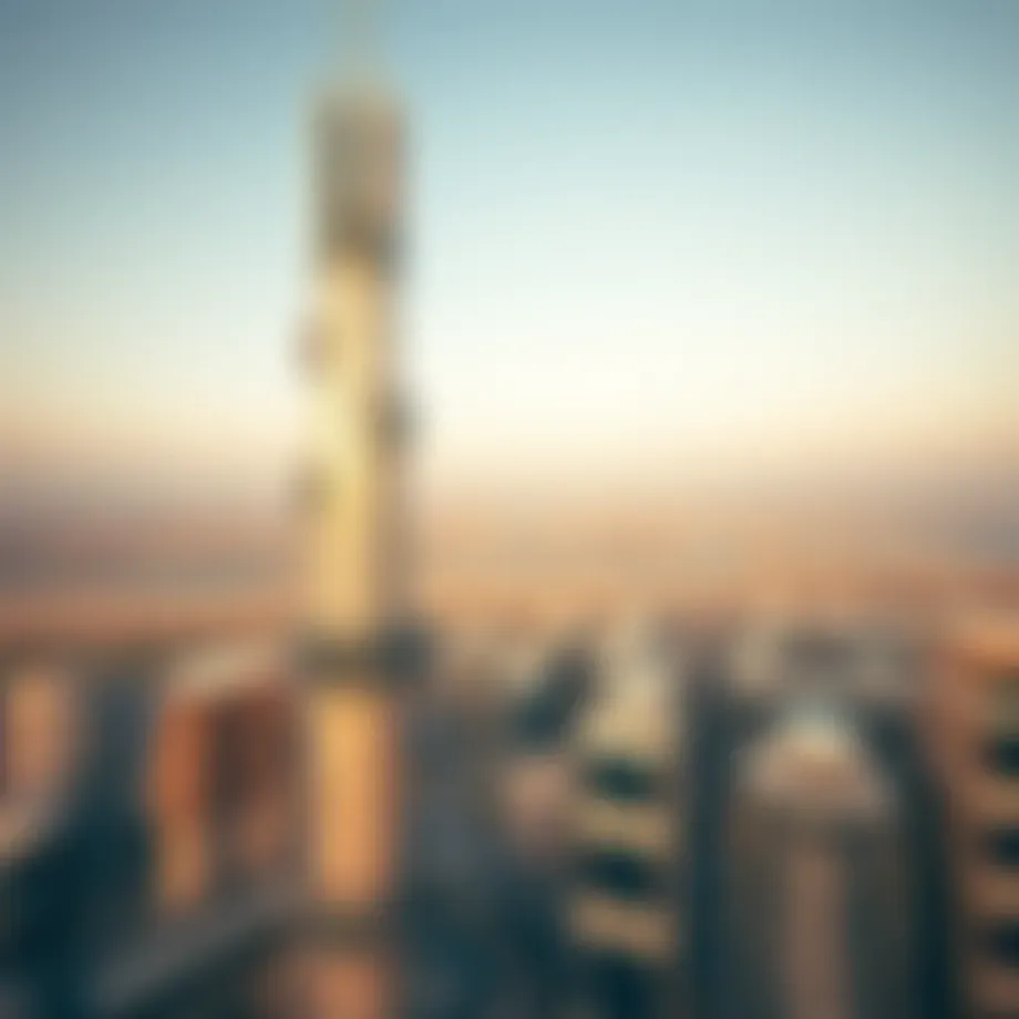 Aerial view of Al Meraikhi Tower showcasing its distinctive architecture