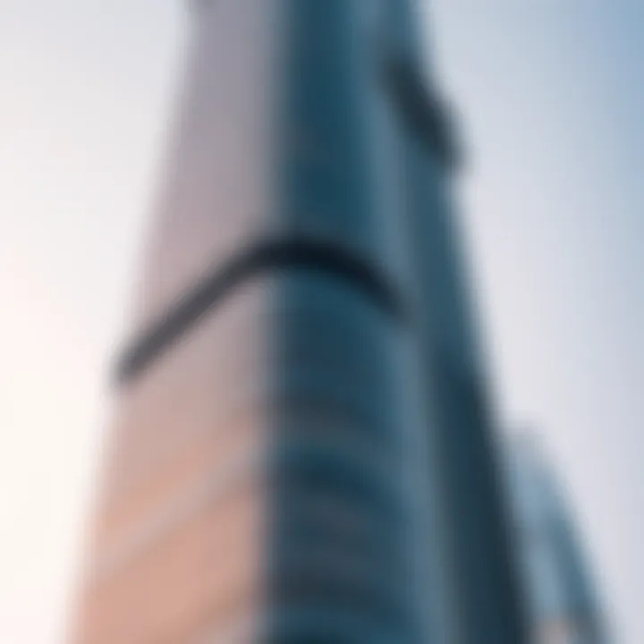 Close-up of the Tower's Façade Close-up of the façade of Al Meraikhi Tower highlighting its unique design elements