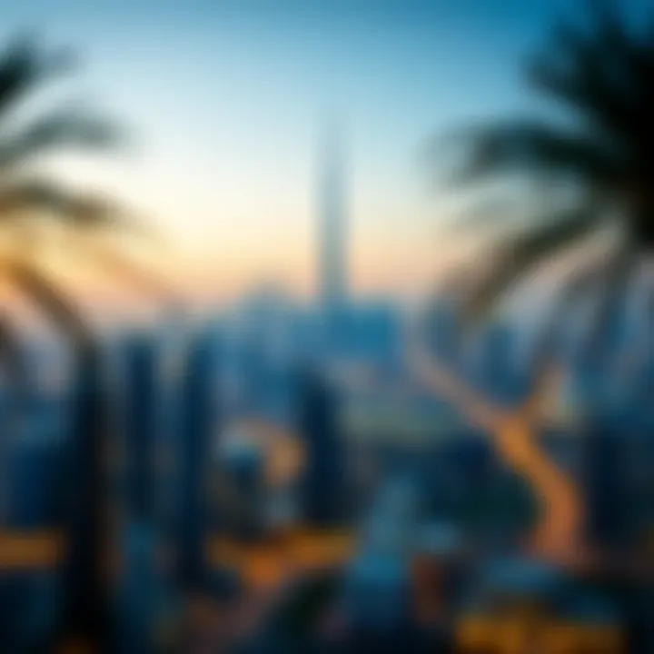 Panoramic Skyline View of Dubai Panoramic skyline view of Dubai featuring Al Meraikhi Tower