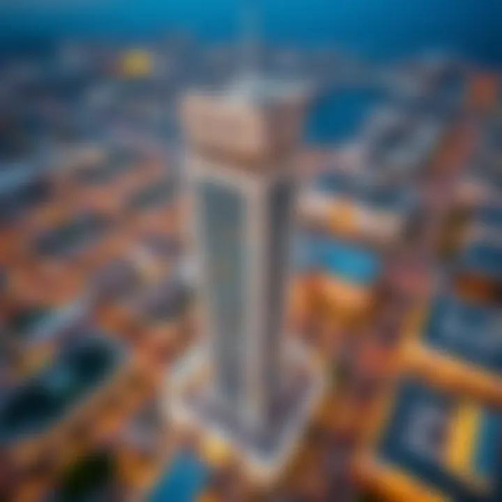 Aerial view of Al Owais Business Tower and surrounding commercial areas