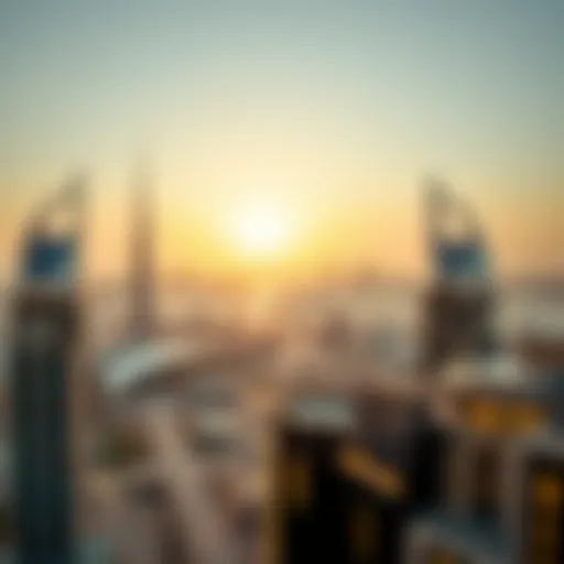 Dubai's Iconic Skyline A panoramic view of Dubai's skyline showcasing modern architecture