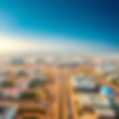 Aerial Perspective of Al Quoz Aerial view of Al Quoz showcasing its strategic location and urban landscape