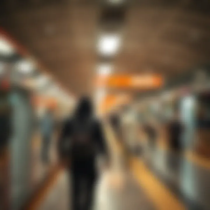 Connectivity at Al Quoz Metro Metro station in Al Quoz with busy commuters illustrating connectivity