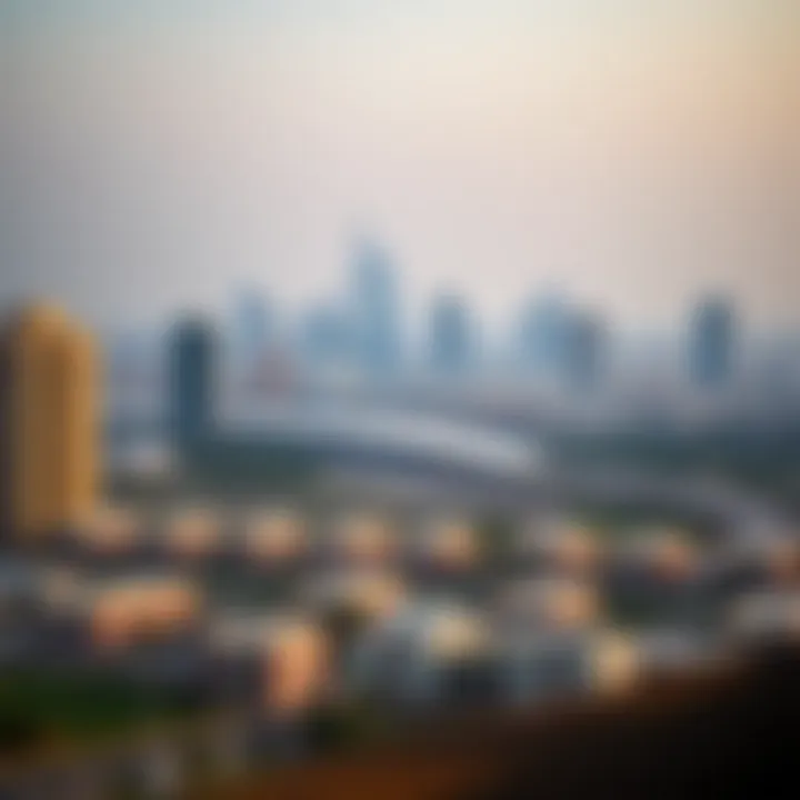 A panoramic view of القصيص showcasing its residential and commercial buildings