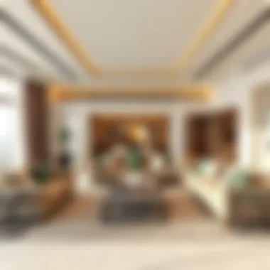 Interior Layout of Al Sarfa Villas Living Room Expansive interior layout of a living room in Al Sarfa Villas