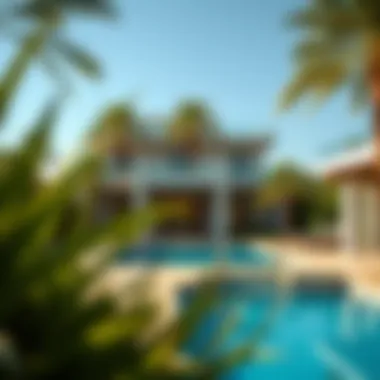 Pool Area of Al Sarfa Villas Stunning pool area surrounded by lush landscaping in Al Sarfa Villas