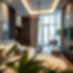 Modern apartment interior showcasing a living space in Deira