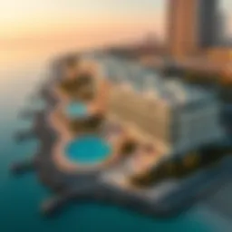 Aerial view of Azizi Riviera Beachfront showcasing its architectural elegance