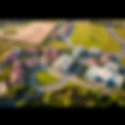 Aerial view of Badr Al Khawaneej showcasing its residential layout and greenery