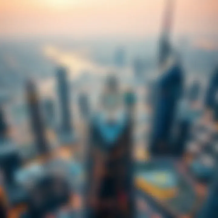 Aerial view of Binghatti Crystals amid Dubai's vibrant skyline