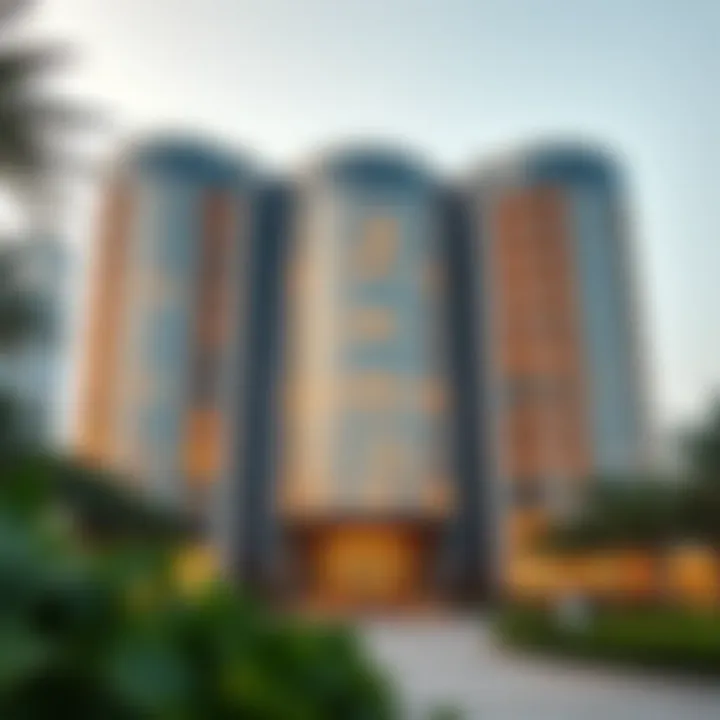 Stunning front view of Binghatti Crystals showcasing its unique crystalline facade
