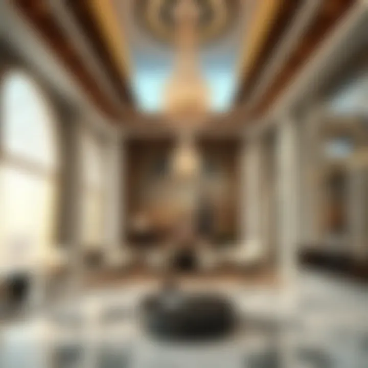Interior rendering of a luxurious living space within Binghatti Crystals