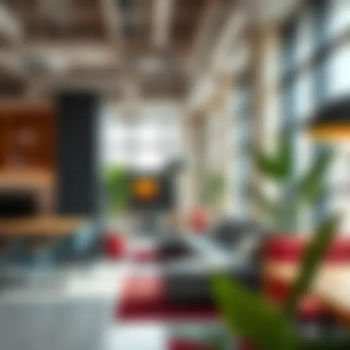 Exploring Modern Co-Working Spaces Modern co-working space interior with vibrant decor