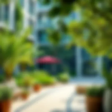 Inviting Community Spaces in JLT Vibrant community spaces surrounded by greenery