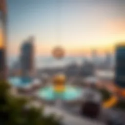 Panoramic view of Global Lake View with the skyline in the background