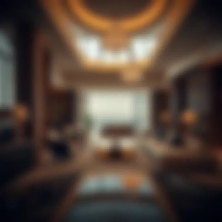 Interior Luxury in Dubai's Global Villas Opulent interior design of a Dubai villa showcasing luxury amenities