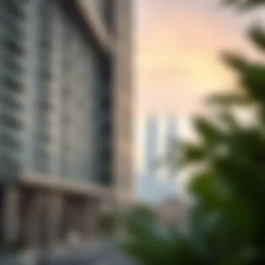 Contemporary Architecture Amidst the Skyline Modern hotel exterior with skyline view