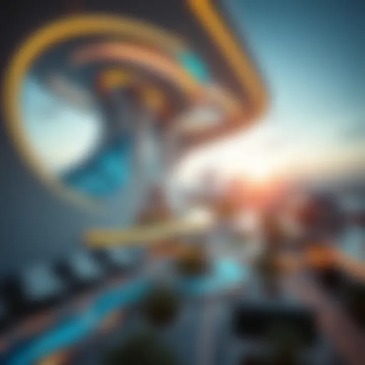 Futuristic Development Concept in Dubai Architectural rendering of a futuristic development in Dubai