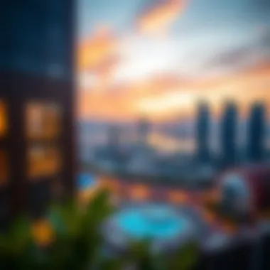 Captivating Sunset View from Movenpick JLT Vibrant skyline view from Movenpick JLT at sunset, showcasing the convenience of its location