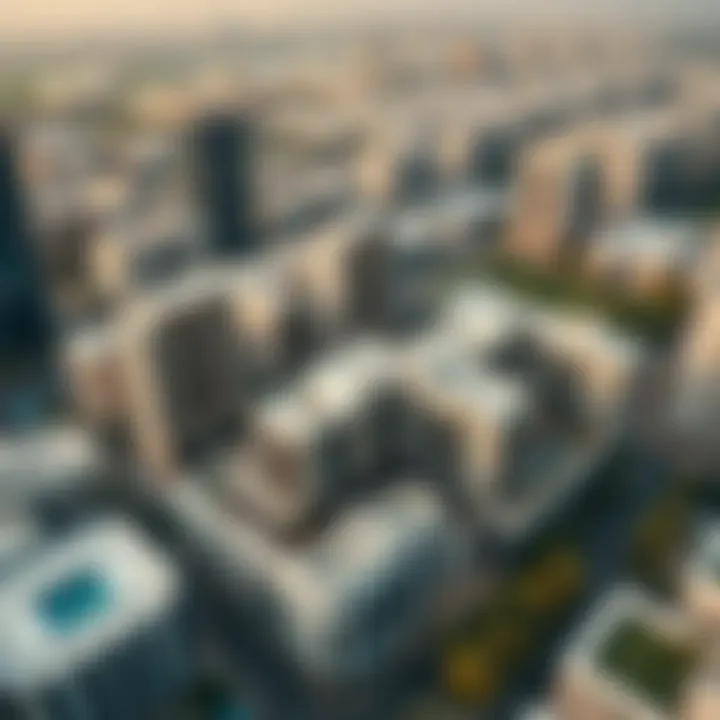 Aerial View of International City Aerial view of International City showcasing apartment layout