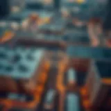 Aerial View of Parking Facilities Aerial view showcasing the expansive parking structures near Dubai Mall and Burj Khalifa