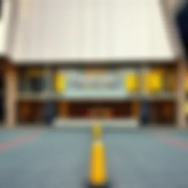 Entrance to Dubai Mall Parking Entrance to the parking area at Dubai Mall with clear signage and modern architecture