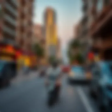 Dynamic Lifestyle in Al Barsha 1 Neighborhood A vibrant street in Al Barsha 1