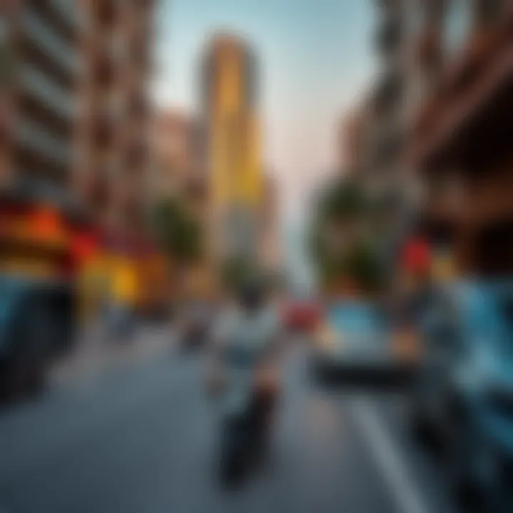 Dynamic Lifestyle in Al Barsha 1 Neighborhood A vibrant street in Al Barsha 1