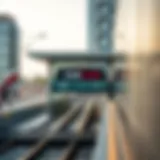 Exterior View of Red Line Metro Station Exterior view of a Red Line metro station in Dubai