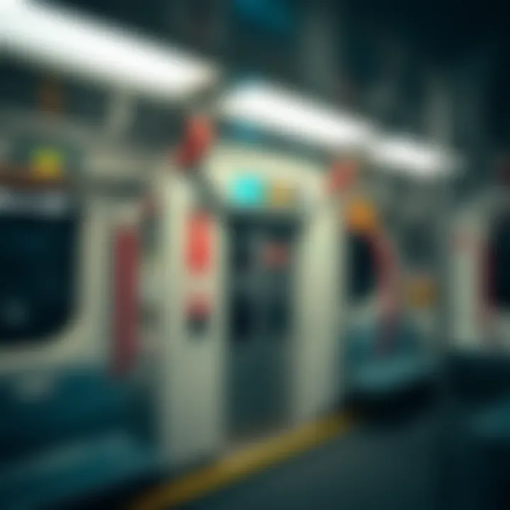 Interior of a Modern Red Line Metro Train Interior of a modern Red Line metro train