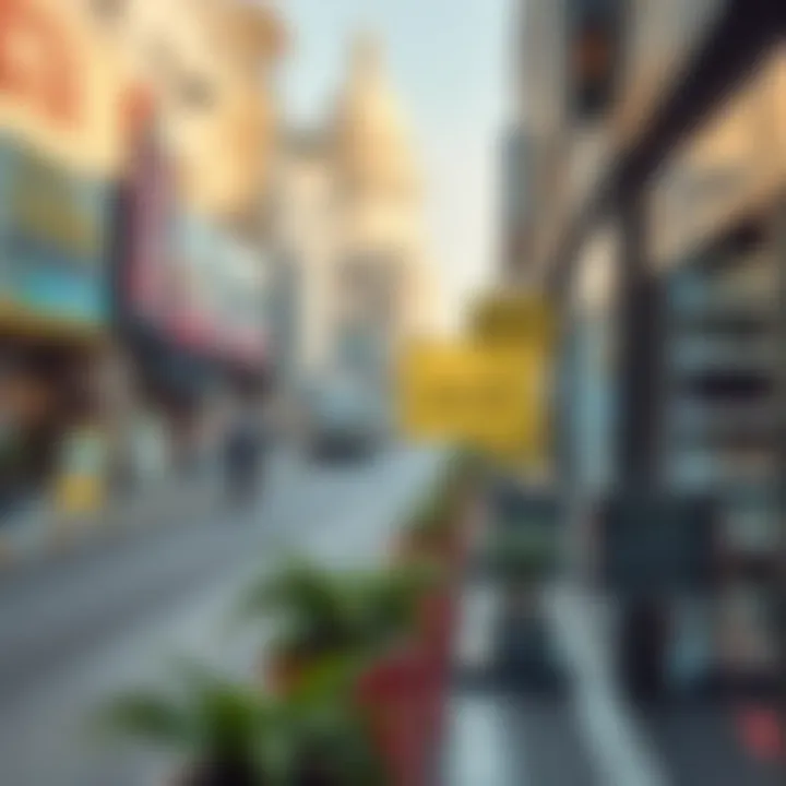 A map highlighting key areas for shop rentals in Karama