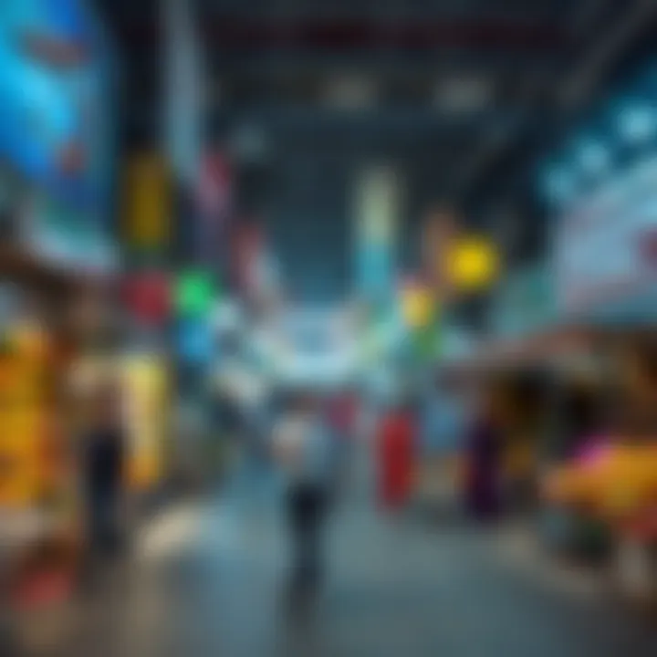A bustling marketplace in Karama filled with shoppers
